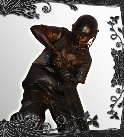 Cricketer Human Statue