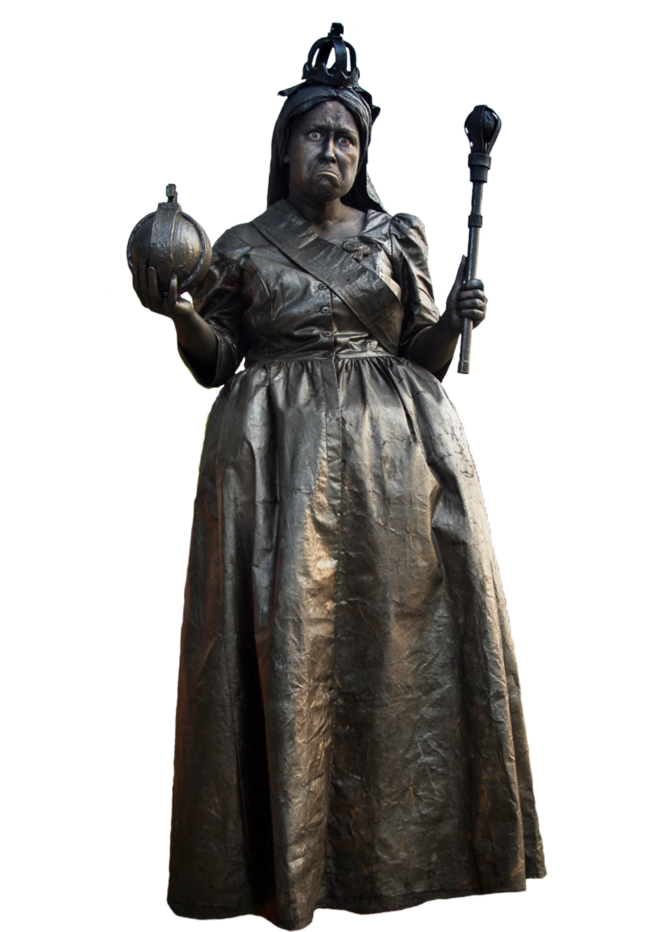 A living statue of Queen Victoria