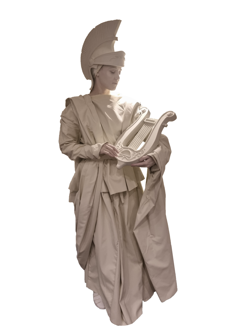 A living statue of a Greek / Roman classical woman